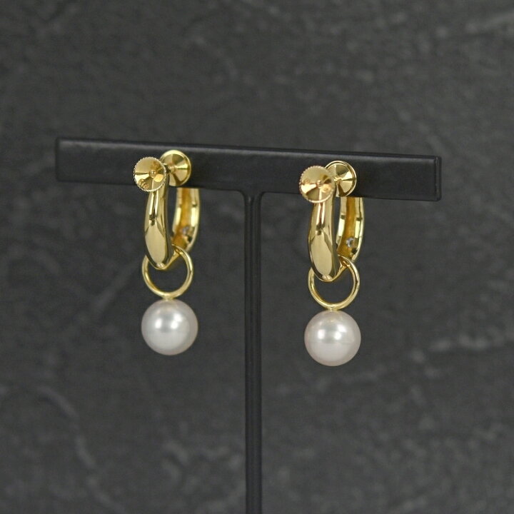 楽天市場】ミキモト イヤリング パール 7.7mm 7.8mm ダイヤ フープ  