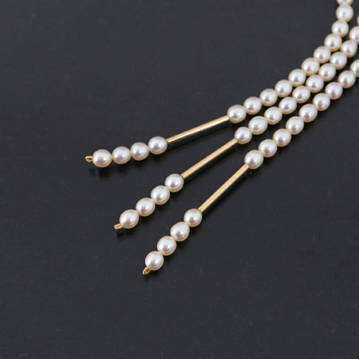 楽天市場】タサキ 淡水パール 3連ネックレス 93cm K18YG留め具 淡水 