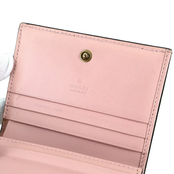 楽天市場】グッチ 財布 二つ折り レディース ピンク キャット 