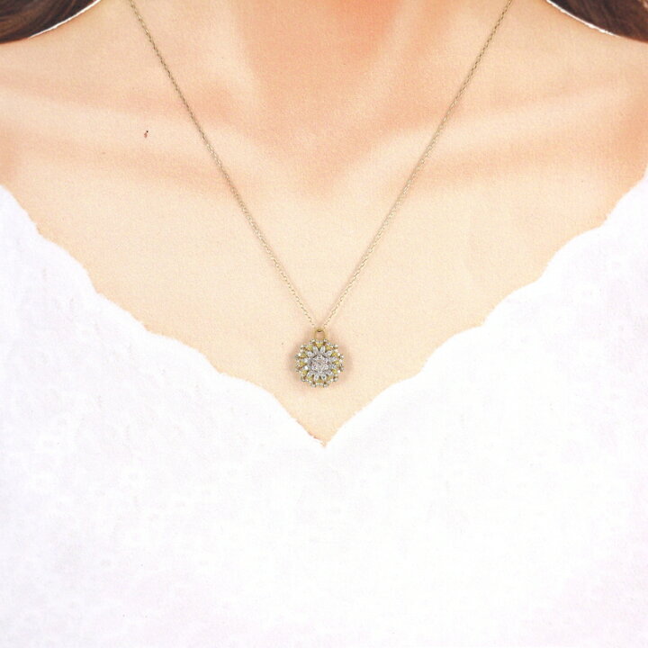 楽天市場】ネックレス フラワー ダイヤモンド 0.50ct 18k 18金 