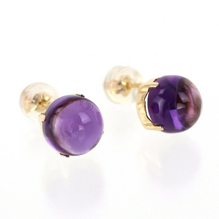 楽天市場】アメジスト ピアス 18金 各2.00ct K18YG スタッドピアス 