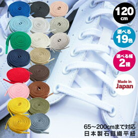 靴紐 スニーカー 靴ひも 日本産 石目平靴ひも 120cm 19色 アクティカ ACTIKA 平紐 石目織 約8mm/6mm幅 推しカラー 推し活 シューレース 送料無料 NIKE アディダス コンバース