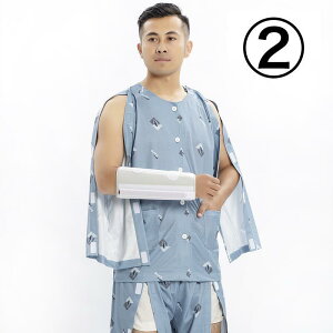 介護パジャマ 上下セット 2点セット 男性 何か所もオー プン全開 メンズ オールシーズン 入院 要介護 寝たきり 点滴 お着替え 介助