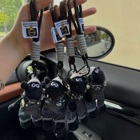 即納 おもろい ひつじのショーン かわいい ミニチュア グッズ ストラップ キーホルダー ワッペン プレゼント ギフト ファー オシャレ バッグチャーム