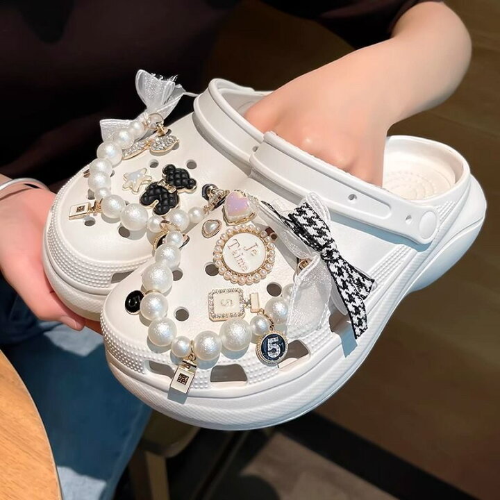 楽天市場】10点セット サンダル デコレーションピン チャームズ  