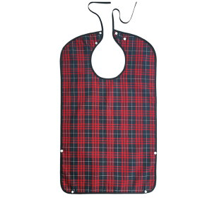 介護用エプロン チェック柄 食事用エプロン 介護用品 食事用 介護エプロン 食べこぼし 汚れ防止 撥水 防水 4色