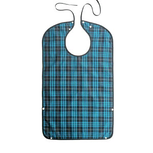 介護用エプロン チェック柄 食事用エプロン 介護用品 食事用 介護エプロン 食べこぼし 汚れ防止 撥水 防水 4色