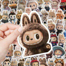 62枚セット ラブブ ステッカー シール LABUBU ランダム封入 絵柄かぶりなし キャラクター風 防水 デコシール おしゃれ 韓国風
