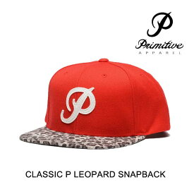 PRIMITIVE プリミティブ 帽子 キャップ CLASSIC P LEOPARD SNAPBACK RED