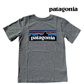 PATAGONIA パタゴニア ボーイズ P-6 ロゴ オーガニック Tシャツ BOYS' P-6 LOGO ORGANIC T-SHIRT GHWH GRAVEL HEATHER W/WHITE 62153 子供用 ※サイズ注意