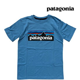PATAGONIA パタゴニア ボーイズ リジェネラティブ オーガニック サーティファ イド コットン P-6ロゴ Tシャツ REGENERATIVE ORGANIC COTTON P-6 LOGO LAGB LAGO BLUE 62163 子供用 ※サイズ注意