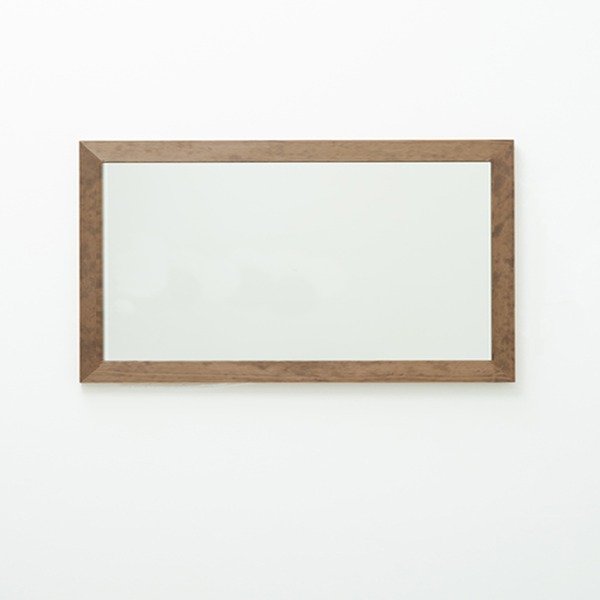 値引き 幅広枠正方形ウォールミラー 50 ホワイト 白 天然木 姿見鏡 
