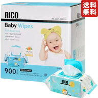 RICO Baby Wipes 赤ちゃん用 おしりふき 100枚 無香料 ウェットタイプ 開閉が容易な蓋付きの個包装パック…