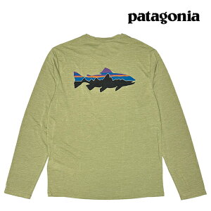 ���{���������f�� PATAGONIA �p�^�S�j�A �����O�X���[�u �L���v���[�� �N�[�� �f�C���[ �V���c �t�B�b�c���C �g���E�g LONG-SLEEVED CAPILENE COOL DAILY SHIRT FITZ ROY TROUT GGNX GUMTREE GREEN - LIGHT GUMTREE GREEN X-DY