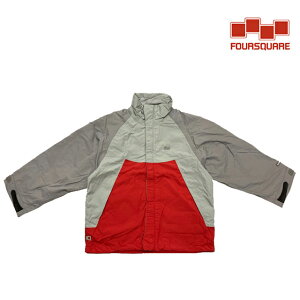 FOURSQUARE tH[XNGA [X WPbg YOUTH CURVED CHEST JACKET GREY/RED XL[ Xm[{[h qǂp