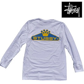 STUSSY ステューシー クラウンド 長袖 Tシャツ CROWNED LS TEE WHITE 1994675