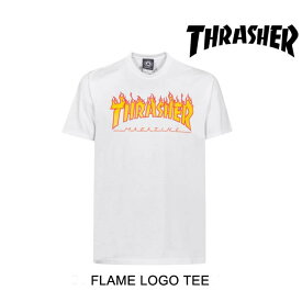 THRASHER スラッシャー Tシャツ FLAME LOGO T-SHIRT WHITE USAモデル