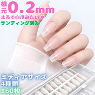 【楽天スーパーセール15%OFF】[更にクーポン配布中] ネイルチップ つけ爪 ミディアム バレリーナ アーモ…
