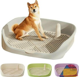 犬 トイレトレー 犬 トイレ ワイド 保護掃除が簡単 ペットトイレ トレーニングトイレ メッシュトレ メッシュトレー 犬トイレトレー 柱付き 訓練しやすい 飛び散り防止壁プレート付き