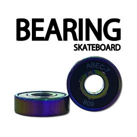 ★スケートボード　ベアリング　ABEC7　8個セット　カラー　レインボー スケボー　BEARING SKATEBOARD