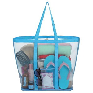 アストロ メッシュバック ライトブルー ビッグサイズ 大容量 トートバッグ プールバッグ ビーチバッグ スパバッグ 肩掛けできる 底板入 送料無料