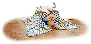 ペティオ (Petio) 犬猫用 カラダ全体をあたためるペットのための電気こたつ2 抗菌防臭生地 三角柄 ファー 110L x 110W 送料無料