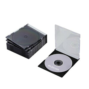 エレコム DVD CDケース プラケース スリム 1枚収納 10枚パック ブラック CCD-JSCS10BK 送料無料