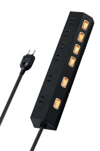 エレコム 電源タップ 雷ガード 6個口 2m マグネット 【吊下可能な回転パーツ付き】ホコリ防止シャッター付き 極性プラグ対応 スイング 送料無料
