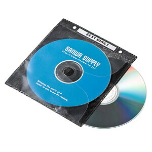 サンワサプライ DVD・CD不織布ケース(リング穴付・ブラック) 100枚 FCD-FR100BKN 送料無料