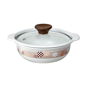 高木金属工業(Takagi Metal) 両手鍋 洗いやすい 卓上鍋 ホーロー IH対応 18cm あじわい鍋 土鍋風 花鼓 HA-HT 送料無料