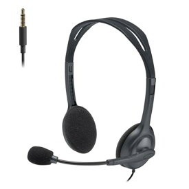 ロジクール ヘッドセット H111r ノイズキャンセリング マイク付き ステレオ 3.5mm 接続 軽量 ヘッドホン ヘッドフォン windo