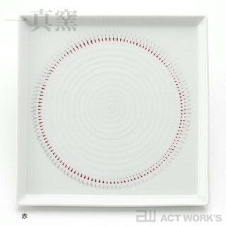 《全2色》一真窯色染絆スクウェア皿21cm