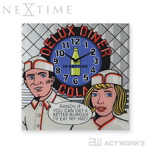 NEXTIME Delux Diner デラックスダイナー 壁掛け時計 【デザイン雑貨 ウォールクロック スタイリッシュ インテアリア 北欧 ナチュラル リビング ダイニング キッチン オフィス 店舗】
