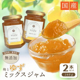 【送料無料】《新発売》梅と『ゆず』のミックスジャム2本セット 柚子ジャム お試し 着色料無添加 保存料無添加 ゲル化剤無添加 香料無添加 安定剤無添加 国産 梅 高級 安心 安全 贈答 ギフト