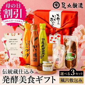 ＼母の日割引★最大800円OFF／ 母の日 2026 ギフト 選べる3種類 伝統蔵仕込みの発酵美食ギフト〈風呂敷包み〉 送料無料 調味料 春 プレゼント セット 内祝 お返し おしゃれ 3000円 4000円 結婚内祝 結婚祝 出産内祝 ご挨拶 お礼 食品 誕生日 嬉しい 花以外