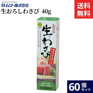 【レビュー投稿でミニ醤油プレゼント!!】ムソー 旨味本来 生おろしわさび 40g × 60個 セット 送料無料 国産 わさび 生おろしわさびチューブ 天日塩 保存料不使用 着色料不使用