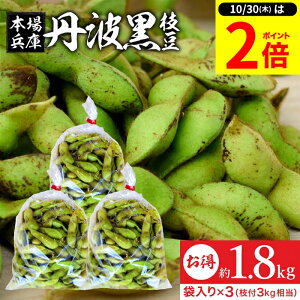 【10/30★P2倍】\レビュー投稿でミニ醤油GET/【最安値に挑戦!】予約 2025年度産 丹波黒の枝豆 1.8kg 袋入り(600g×3) 送料無料 超破格 丹波黒 黒枝豆 枝豆 兵庫県産 えだまめ 黒豆 京都 篠山 丹