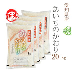 新米 無洗米 20kg 送料無料 あいちのかおり 5kg×4袋 愛知県産 令和7年産 あいちのかおり お米 20キロ 安い あす楽 送料無料 沖縄配送不可