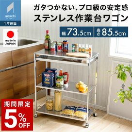 ステンレスユニットシェルフワゴンセット 幅64．5×奥行41×高さ70．5cm 