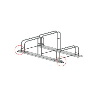 【送料無料】自転車ラック用アンカーキット2枚組(2台用・3台用)■【日本製オプション品】