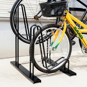 スタンドいらずの頑丈自転車ラック2台用