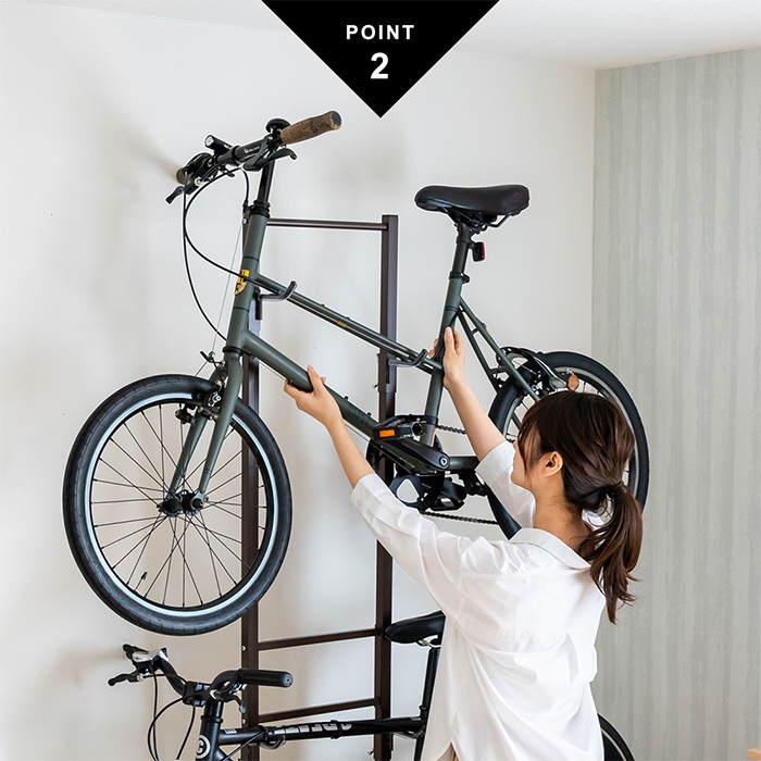 楽天市場】室内自転車スタンド 2台用 □【送料無料 日本製 足立製作所 
