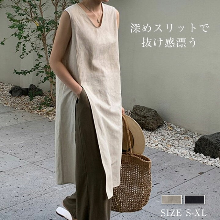 楽天市場】ワンピース レディース ノースリーブ 春 夏 チュニック 