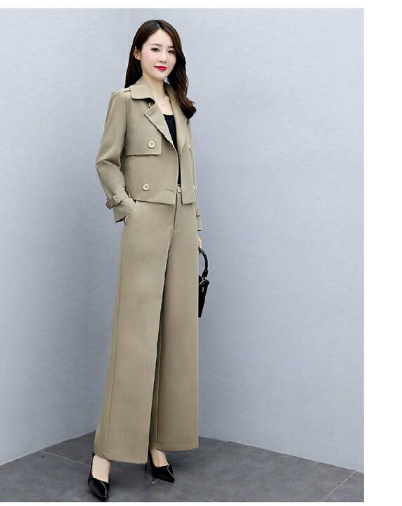 楽天市場】パンツスーツ セットアップ レディース 春 秋 スーツ ワイド 