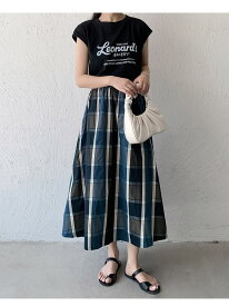 「48H期間限定セール2980円→2592円」スカート ロング丈 春 秋 夏 フレアスカート Aライン チェック レディース ロングスカート かわいい ウエストゴム 体型カバー おしゃれ ゆったり カジュアル ナチュラル 着痩せ ボトムス ゆるっと 大きいサイズ