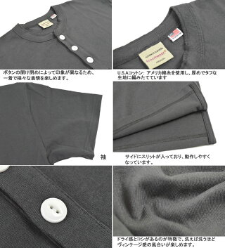 グッドウェア(GOODWEAR)Tシャツ半袖ヘンリーネック無地メンズカットソーusaコットン生地綿100%米綿上質コットン大きいサイズゆったりヘンリー父の日白Tシャツ黒Tシャツ白黒春夏アウトドアキャンプメール便送料無料mb