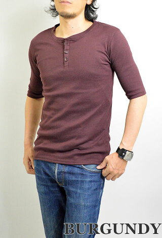 ◆まとめ割【ヘンリーネック】ヘンリーネックTシャツメンズ5分袖Tシャツ/五分袖/半袖/無地MEN'ST-SHIRTScutsew半袖Tシャツ半そでカットソーティーシャツ白M-XL(LL)送料無料10P11Mar16