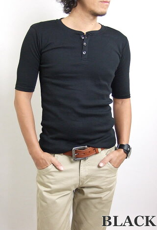 ◆まとめ割【ヘンリーネック】ヘンリーネックTシャツメンズ5分袖Tシャツ/五分袖/半袖/無地MEN'ST-SHIRTScutsew半袖Tシャツ半そでカットソーティーシャツ白M-XL(LL)送料無料10P11Mar16