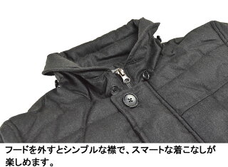 ダウンジャケットメンズ中綿ジャケットウールタッチ撥水加工フード取り外し可フェイクウール中綿ダウンジャケットパイピング軽量保温無地中綿入りブルゾンジャンパー防寒着カジュアル暖かいアウター冬物秋冬黒グレーネイビー