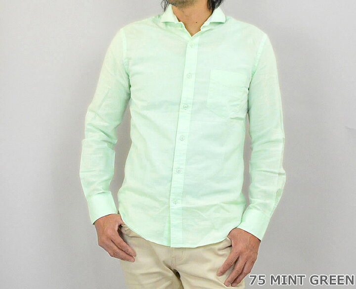 楽天市場 シャツ メンズ 春 長袖シャツ カジュアルシャツ 白シャツ 長袖 春物 春服 夏 新作 定番 コットン 薄手 綿 麻 白 黒 ホリゾンタルカラーシャツ ワイシャツ Yシャツ ホリゾンタルカラー カジュアル ビジネス グレー ピンク ブルー メール便 送料無料 Mb